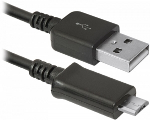 Дата-кабель DEFENDER USB08-03H USB2.0 AM-MicroBM, 1.м, черный 87473